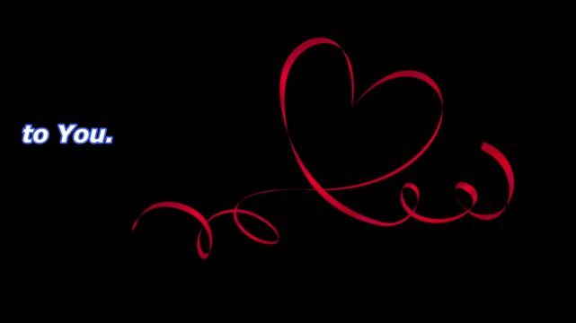 Elegant flowing red ribbon sculpture beautifully forms a vibrant heart shape symbolizing deep affection love and passionate romantic sentiments for you.