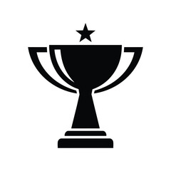 Trophy vector logo icon.champions trophy logo icon for winner award logo template