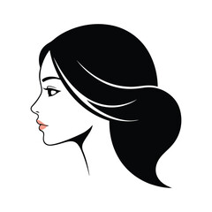 Beautiful profile of young woman- vector