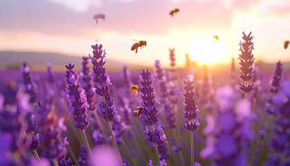 Lavender field at sunset. (1)