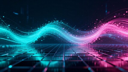 Abstract wave patterns on reflective grid