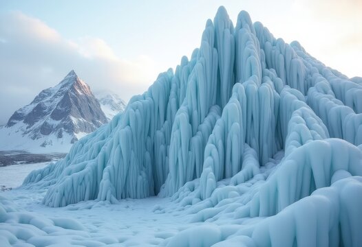 Dramatic Terminal Moraine Mound Intricately Layered Ice Deposit Featuring Unique Design Patterns