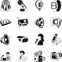 Collection of Podcast Doodle Style Illustrations 
