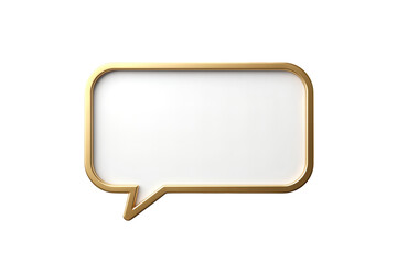 Fototapeta premium Golden blank speech bubble with glossy finish