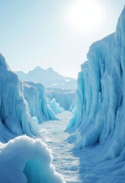 Imposing Ice Field Glacial Structure Vast Frozen Surface Breathtaking Chill Ascend