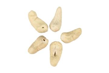Close-Up of Raw Cashew Nuts: Heart Healthy, Untested, Protein-Rich Nutrient Source for Snacks, Cooking, and Healthy Diets, Versatile and Delicious on Transparent Background.