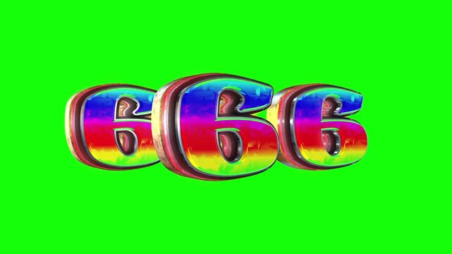 Triple Number six 3D text loop animation