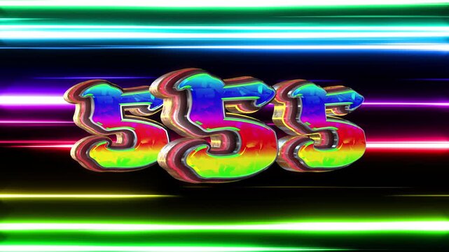 Triple Number five 3D text loop animation