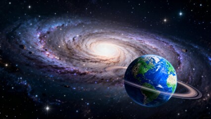Earth in spiral galaxy space