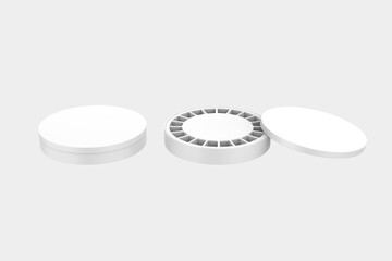 Recyclable round Shaped Box For Food, Chocolate, candy Etc. 3d illustration