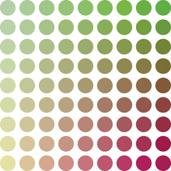 Gradient of circles in shades of green and pink abstract pattern for background design digital art with smooth color transitions