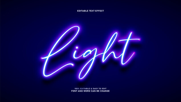 Neon Purple and Blue Cursive Glowing Light Text Effect on Dark Background