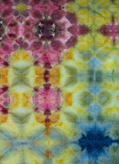 Ice-Dyed Fabric in Blues, Yellows, and Pinks