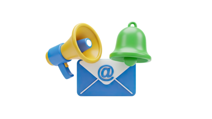 3D icons for email notification and promotion on transparent background