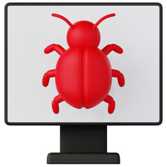 Professionally rendered 3D icon of Program Bug illustrating cybersecurity, encryption, and digital protection concepts. Ideal for apps, websites, fintech, cloud systems, and modern UI design.