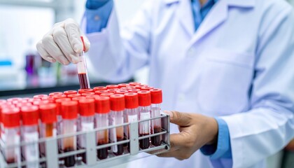 Blood Samples in Lab.