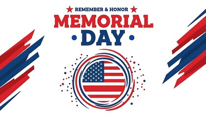 Memorial Day horizontal banner remembering and honoring American heroes
