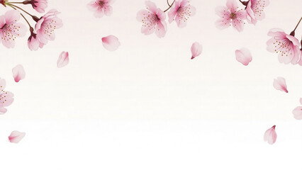 水彩タッチの桜の花びら背景素材