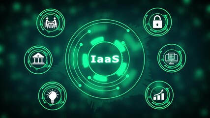 Futuristic Iaa S cloud computing concept with interconnected icons and glowing HUD elements IaaS Infrastructure as a Service - Powered by Adobe