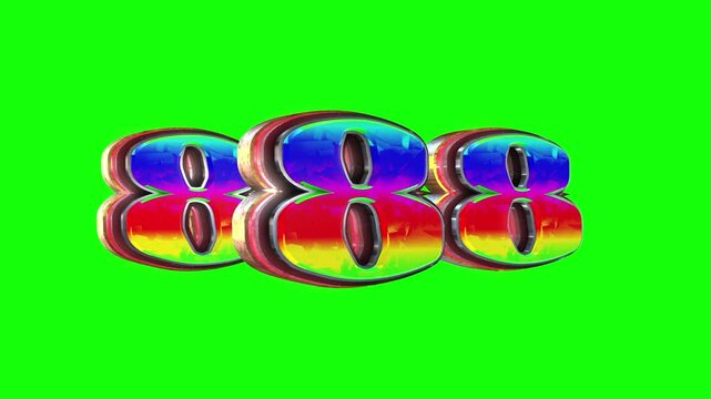 Triple Number eight 3D text loop animation