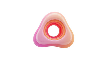 3D Abstract flowing organic shape with concentric rings and gradient colors