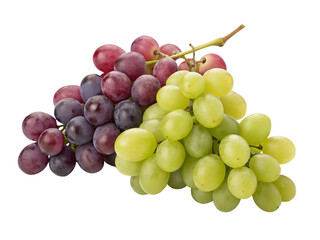 Fresh grapes bunch with red and green grapes on black background