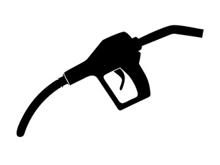 Black Gas Pump Nozzle Silhouette Vector Icon for Fuel and Energy Design
