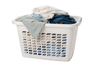 Overflowing laundry basket with clean clothes