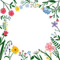 Fototapeta premium Flower background frame and wallpaper for quotes