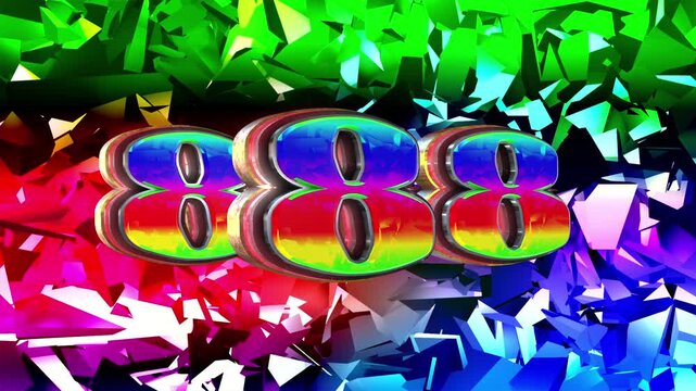 Triple Number eight 3D text loop animation