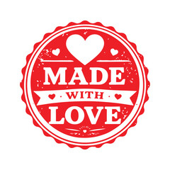 Obraz premium Handcrafted with Heart: A Vintage Stamp of Love for Your Thoughtfully Made Creations and Gifts