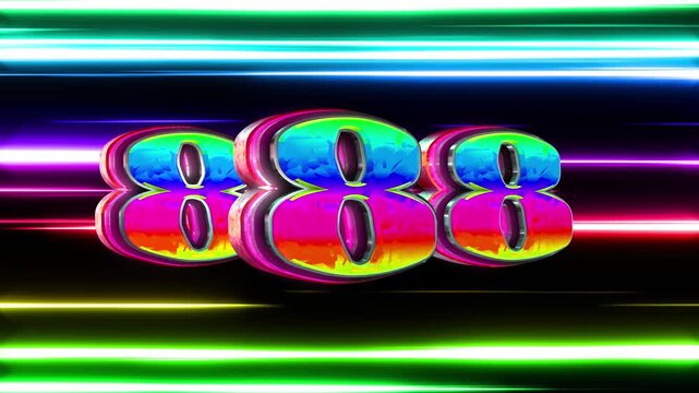 Triple Number eight 3D text loop animation