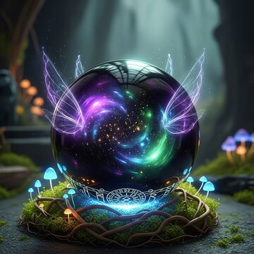 Enchanted obsidian infused with fae magic enhancing illusion spe