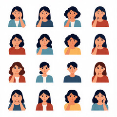 people face icon set