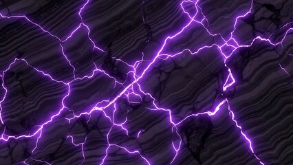 Purple lightning bolts on dark background.