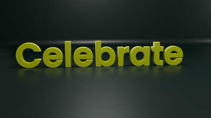 word Celebrate 3d text on plaid background in 3d rendered illustration 