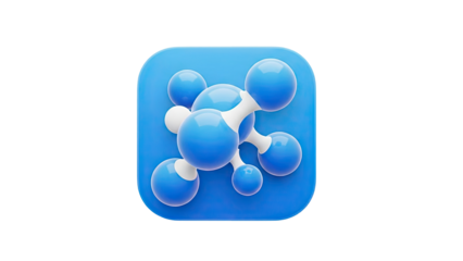 3D Molecular Structure Icon transparent background