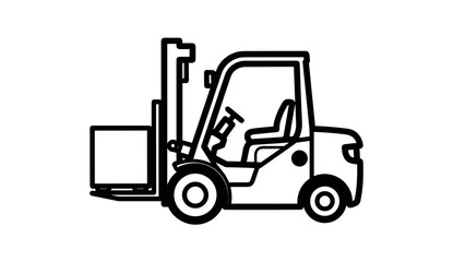 Forklift Truck Illustration Side View.