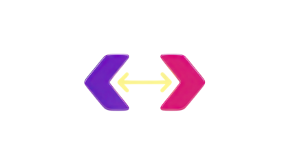 3D Two-way Arrow Icon transparent background