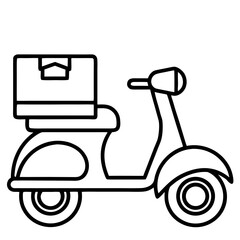Delivery Scooter with Cargo Box &ndash; Fast Urban Logistics and Courier Service Concept