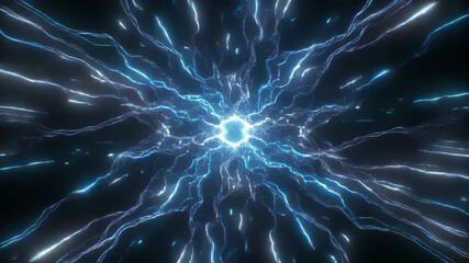 Artistic neuron brain cells on blue glowing cyberspace artificial intelligence network hologram details with binary code numbers background animation. - Powered by Adobe