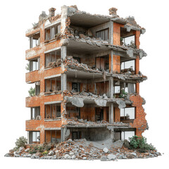 Earthquake Resistance Ability of Buildings Structures on transparent background