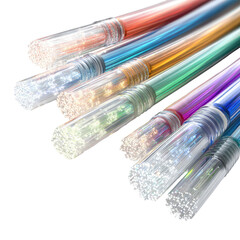 Fiber optic cables isolated on transparent background