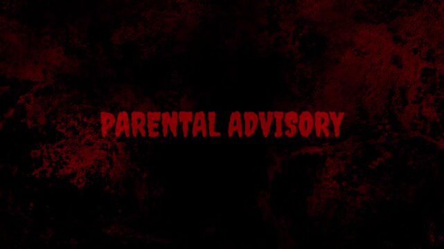 Parental Advisory Red Alert Typography with Bloody Grunge Texture for Horror Intro