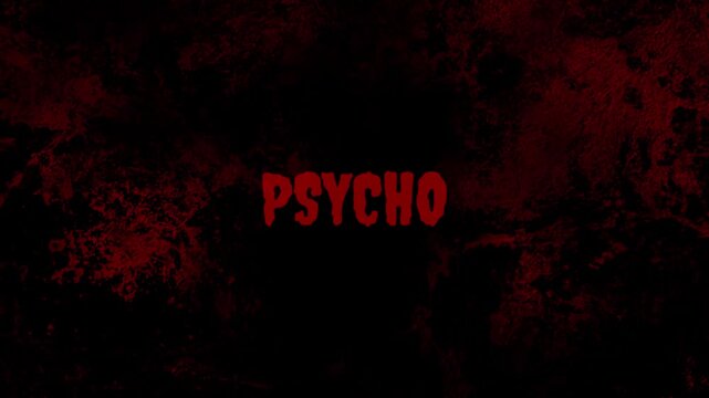 Psycho Red Alert Typography with Bloody Grunge Texture for Horror Intro