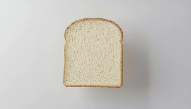 Slice of white bread on plain background