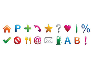 Collection of colorful icons useful symbols for web and app 