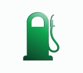 Green gas pump icon simple vector illustration for fuel station
