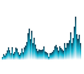 Blue sound wave graph equalizer bars abstract digital audio 