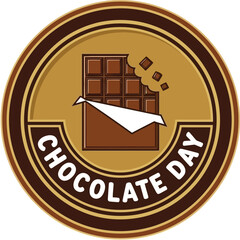 chocolate day celebration logo with brown chocolate bar